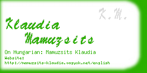 klaudia mamuzsits business card